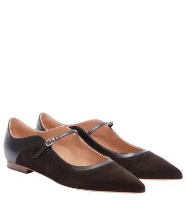 Malone Souliers Corina leather and suede Mary Jane flats | Thumbnail 1