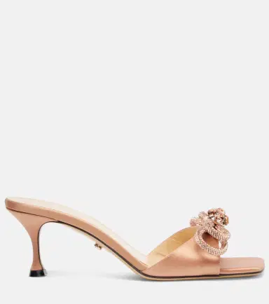 Mach & Mach Double Bow embellished satin 65 mules | Thumbnail 3 Mach & Mach Double Bow embellished satin 65 mules | Thumbnail 3