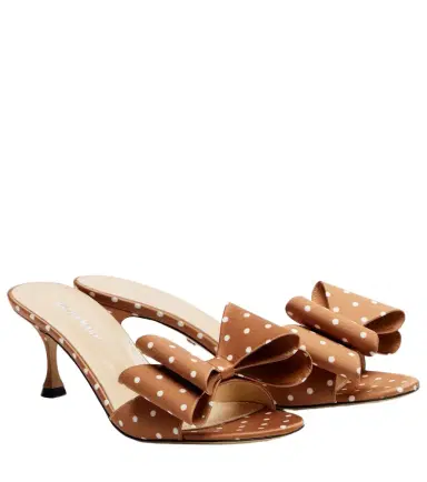 Mach & Mach Le Cadeau 65 polka-dot satin mules | Thumbnail 1