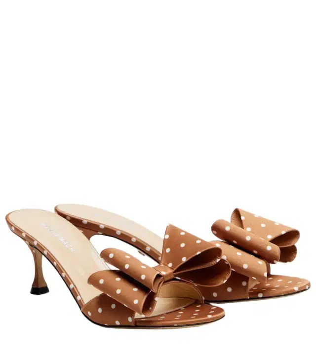 Mach & Mach Le Cadeau 65 polka-dot satin mules