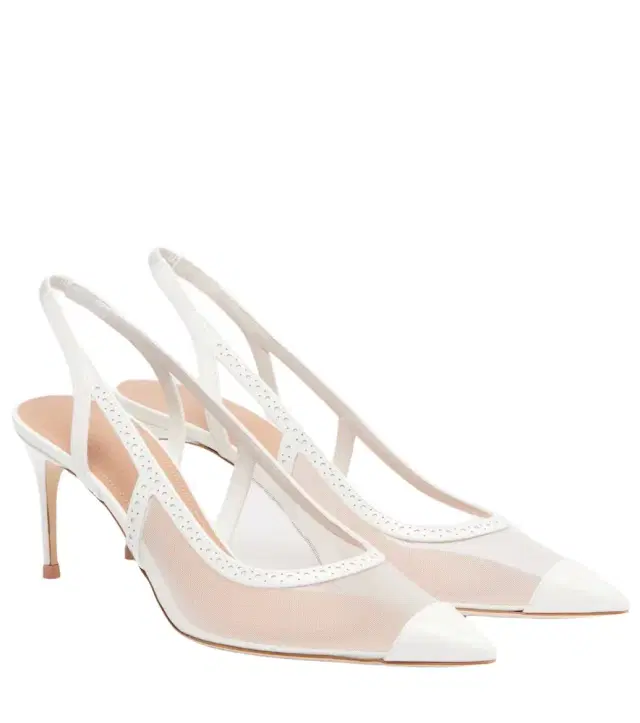 Malone Souliers Aubrey 70 mesh slingback pumps