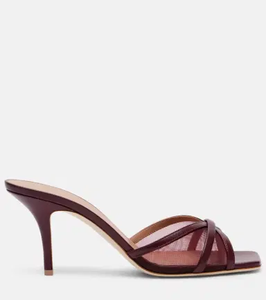 Malone Souliers Perla 70 leather and mesh mules | Thumbnail 2