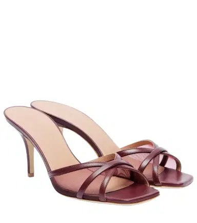 Malone Souliers Perla 70 leather and mesh mules | Thumbnail 1