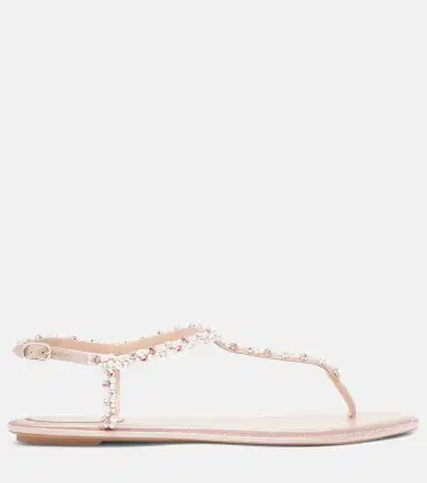 René Caovilla Diana embellished satin thong sandals | Thumbnail 2