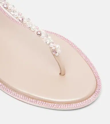 René Caovilla Diana embellished satin thong sandals | Thumbnail 3
