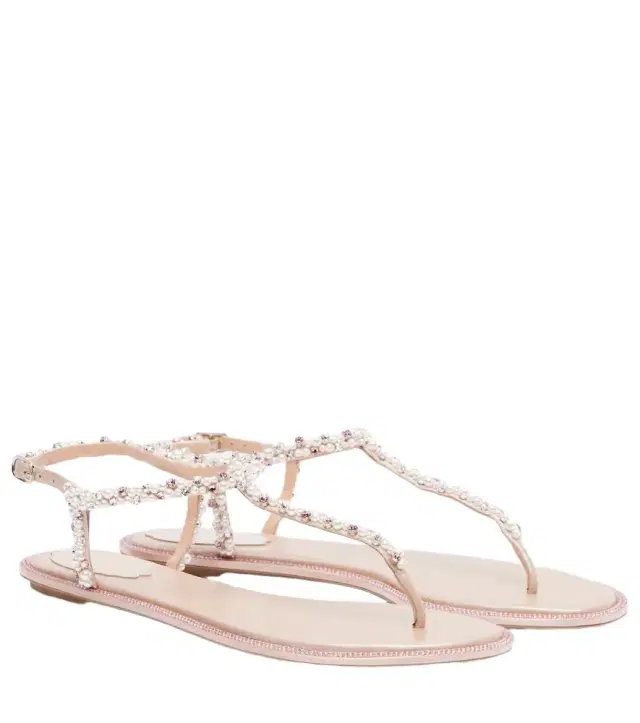 Diana embellished satin thong sandals