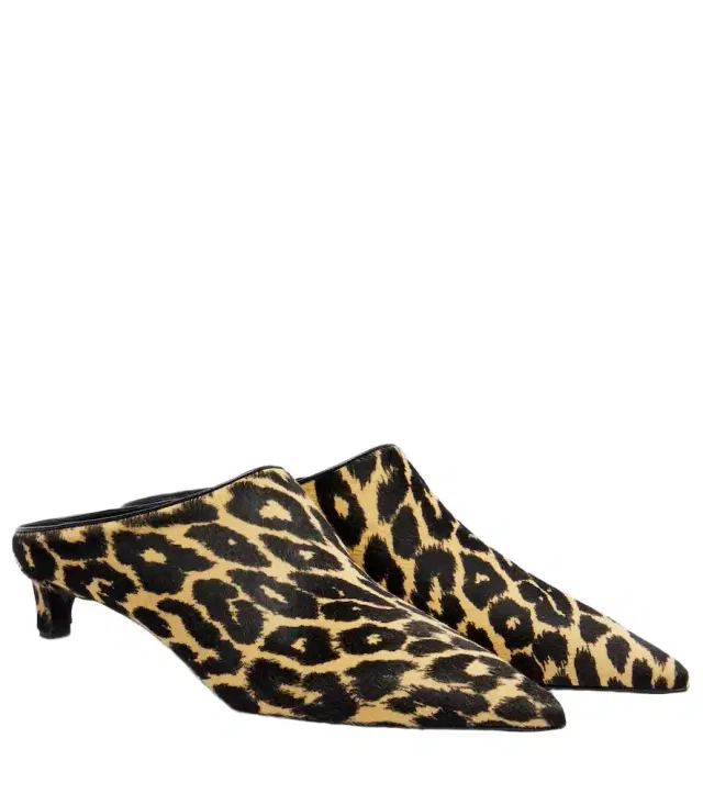 Jil Sander Pointy leopard-print calf hair mules