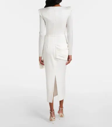 Alex Perry Bridal draped crêpe satin bustier gown | Thumbnail 3