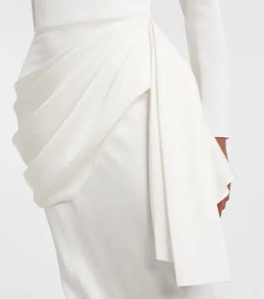 Alex Perry Bridal draped crêpe satin bustier gown | Thumbnail 6