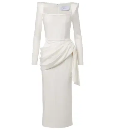 Alex Perry Bridal draped crêpe satin bustier gown | Thumbnail 1