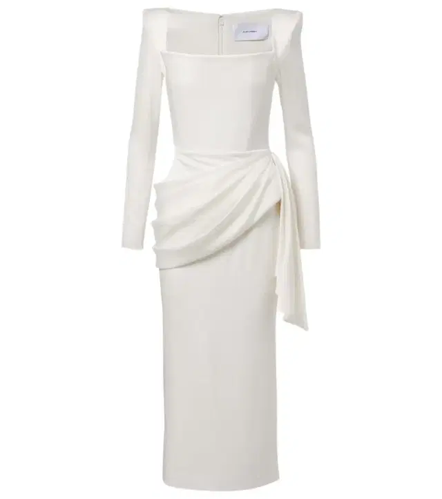 Alex Perry Bridal draped crêpe satin bustier gown