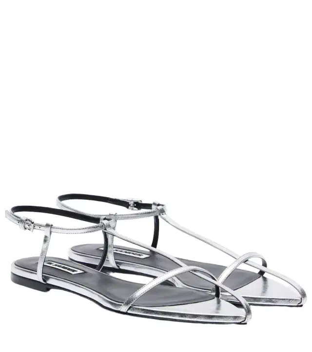 Jil Sander Metallic leather sandals