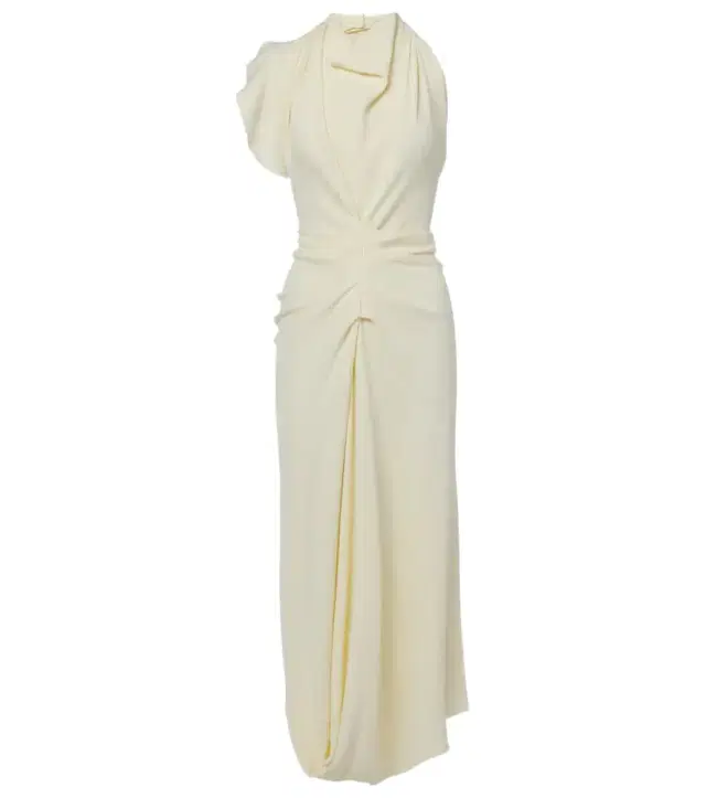 Victoria Beckham Gathered satin crepe midi dress