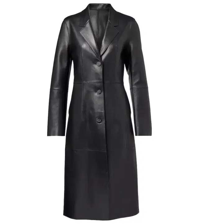 Paneled leather coat