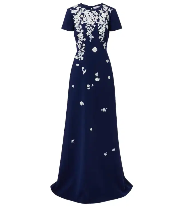 Carolina Herrera Embroidered bow-detail gown