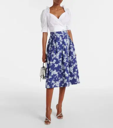 Carolina Herrera Floral faille midi skirt | Thumbnail 2