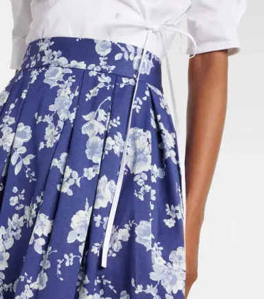Carolina Herrera Floral faille midi skirt | Thumbnail 3