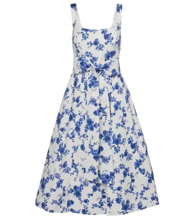Floral faille midi dress