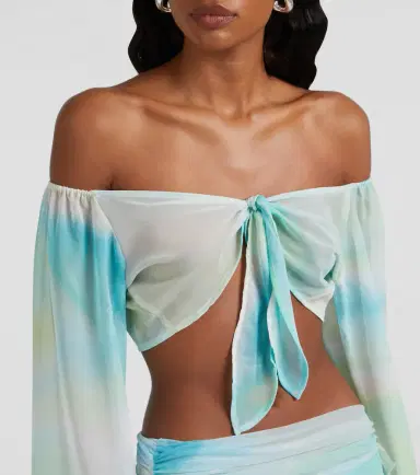 Bananhot Grace semi-sheer off-shoulder top | Thumbnail 4