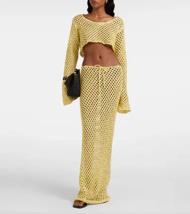 Bananhot Magen crochet cotton-blend crop top | Thumbnail 2