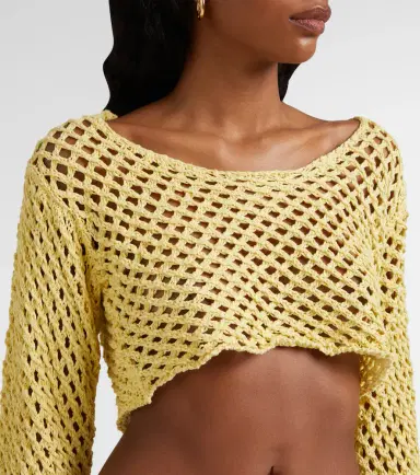 Bananhot Magen crochet cotton-blend crop top | Thumbnail 5