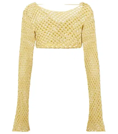 Bananhot Magen crochet cotton-blend crop top | Thumbnail 1