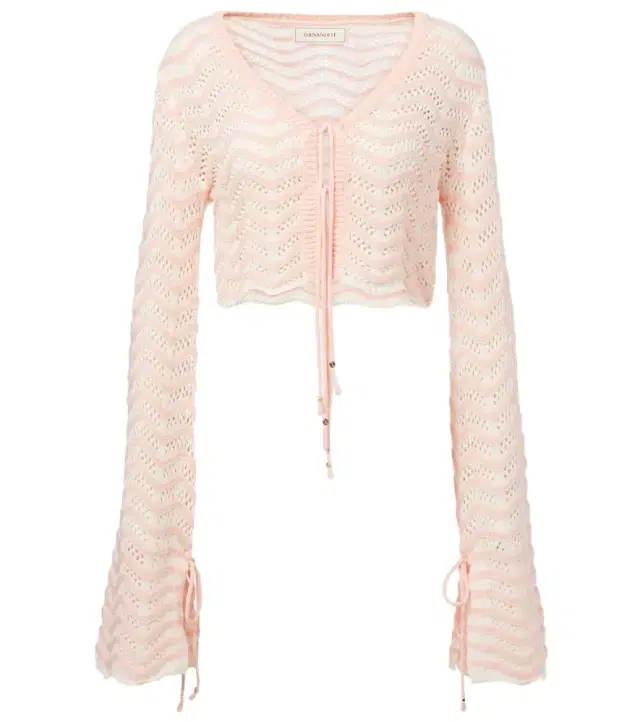 Bananhot Miana striped cotton-blend crop top