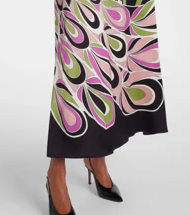La DoubleJ Clingy Swing printed satin midi dress | Thumbnail 2