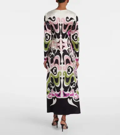 La DoubleJ Clingy Swing printed satin midi dress | Thumbnail 3