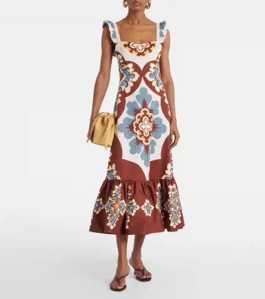 La DoubleJ Gingerbread cotton-blend midi dress | Thumbnail 2