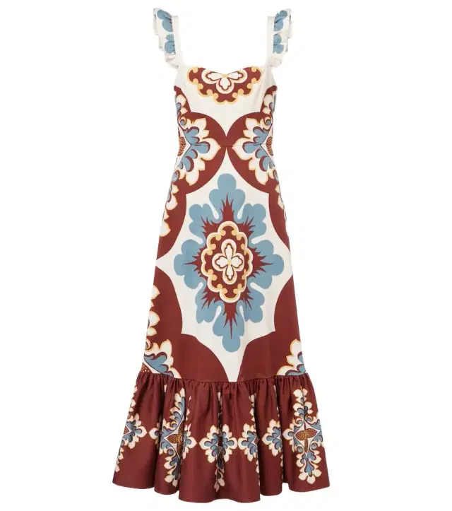 La DoubleJ Gingerbread cotton-blend midi dress