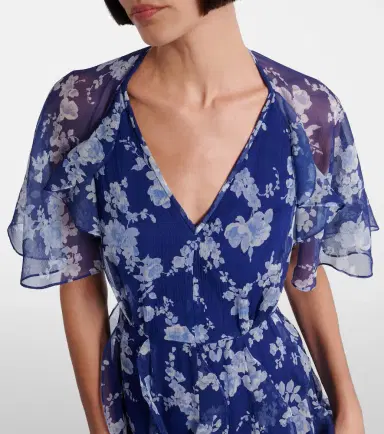 Carolina Herrera Floral ruffled chiffon midi dress | Thumbnail 4 Carolina Herrera Floral ruffled chiffon midi dress | Thumbnail 4