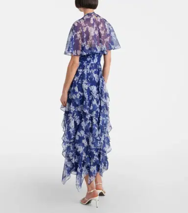 Carolina Herrera Floral ruffled chiffon midi dress | Thumbnail 5 Carolina Herrera Floral ruffled chiffon midi dress | Thumbnail 5