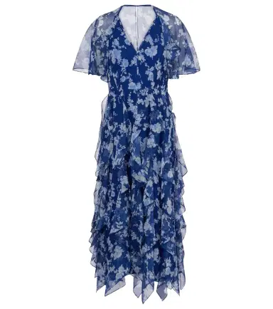 Carolina Herrera Floral ruffled chiffon midi dress | Thumbnail 1 Carolina Herrera Floral ruffled chiffon midi dress | Thumbnail 1