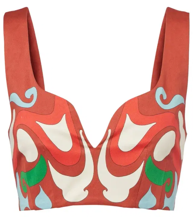 La DoubleJ Baia printed cotton-blend crop top