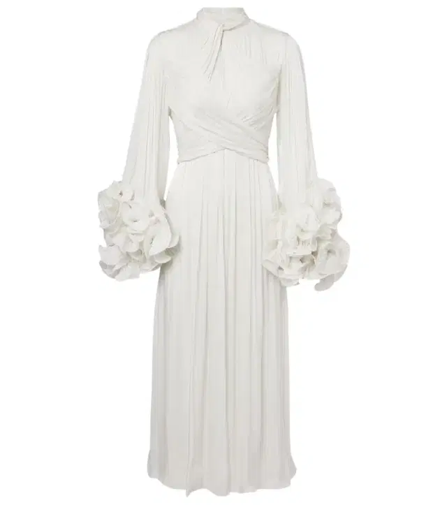 Costarellos Ruffled pleated gown
