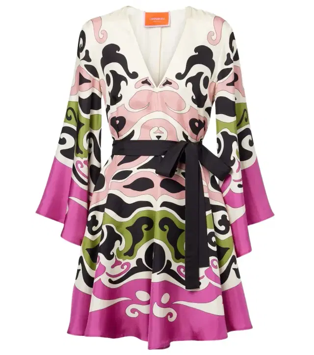 La DoubleJ Magnifico printed silk twill minidress