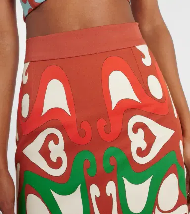 La DoubleJ Baia printed cotton-blend midi skirt | Thumbnail 3