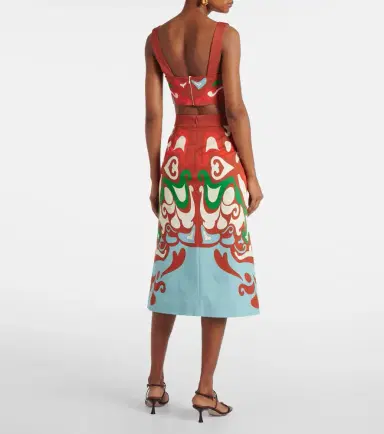 La DoubleJ Baia printed cotton-blend midi skirt | Thumbnail 4