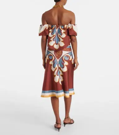 La DoubleJ Sand Dollar off-shoulder silk top | Thumbnail 5