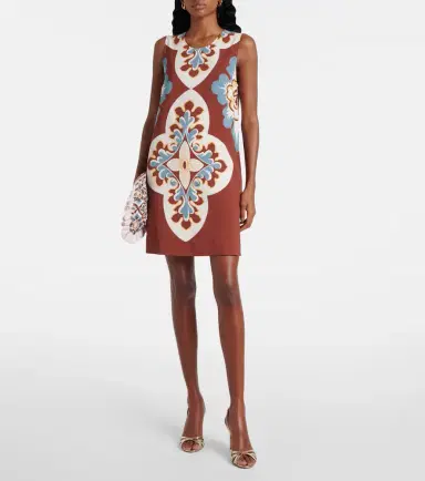 La DoubleJ Printed satin shift dress | Thumbnail 3