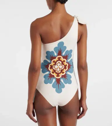 La DoubleJ Goddess printed one-shoulder swimsuit | Thumbnail 4