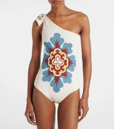 La DoubleJ Goddess printed one-shoulder swimsuit | Thumbnail 5