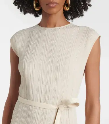 Joseph Garnier pleated jacquard midi dress | Thumbnail 2