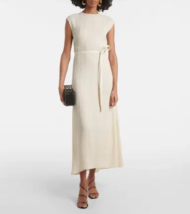 Joseph Garnier pleated jacquard midi dress | Thumbnail 3
