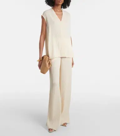Joseph Mawn pleated jacquard wide-leg pants | Thumbnail 5