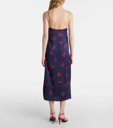 Khaite Sicily printed twill slip dress | Thumbnail 3
