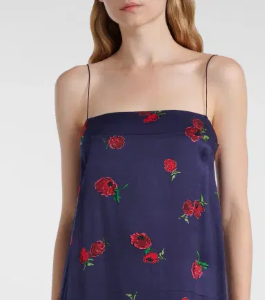 Khaite Sicily printed twill slip dress | Thumbnail 4