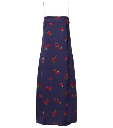 Khaite Sicily printed twill slip dress | Thumbnail 1