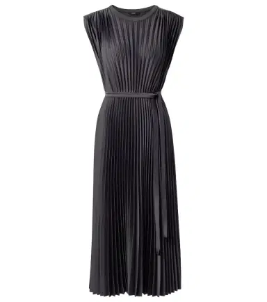 Joseph Volta belted plissé satin midi dress | Thumbnail 1